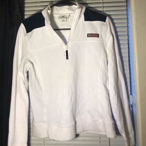 White and Navy Shep Shirt !